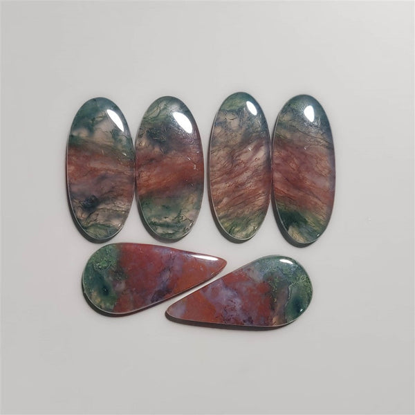 Red Green Moss Agate Pairs Lot