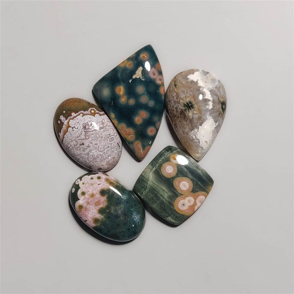 Obicular Ocean Japser Cabochons Lot