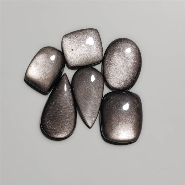 Silversheen Obsidian Cabochons Lot