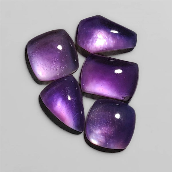 Amethyst And Mother Of Pearl Doublet Cabochons lot