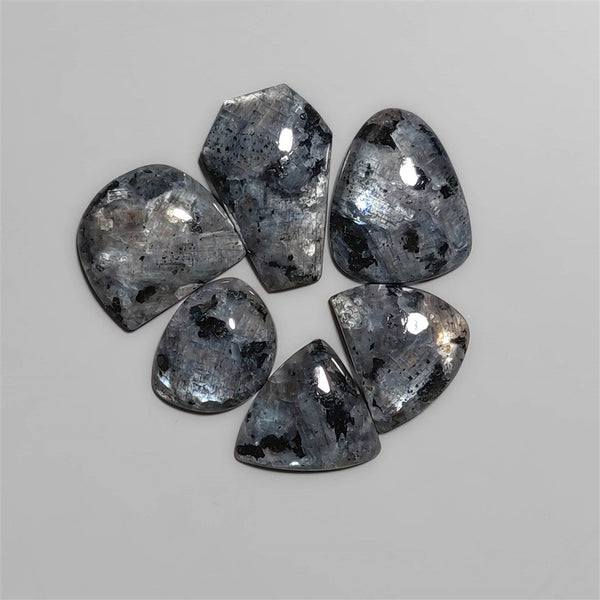 Larvikite Feldspars Cabochons Lot (aka Norway Blue Pearl Granite)