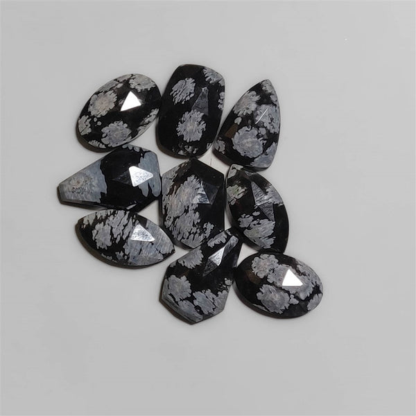 Rose Cut Snowflake Obsidian Lot