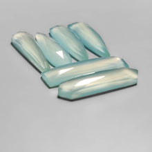 Long Rose Cut Aqua Chalcedony Lot