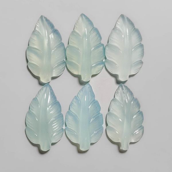 Handcarved Paraiba Chalcedony Leaves Lot