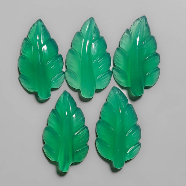 Handcarved Zimbabwe Chrome Chalcedony Leaves Lot