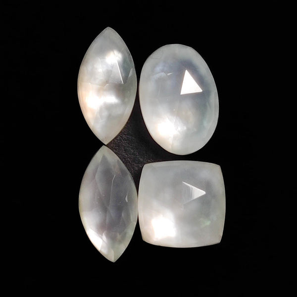 Rose Cut Crystal And Mother Of Pearl Doublets Lot