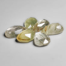 Rose Cut Green Rutilated Quartz Doublet Lot