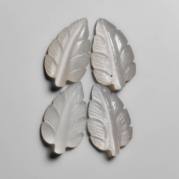 Handcarved White Moonstone leaves Lot