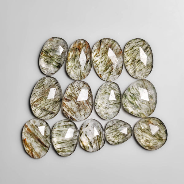 Rose Cut Green Rutilated Quartz Lot