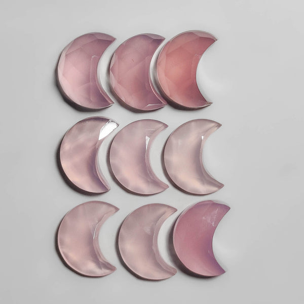 Rose Cut Chalcedony Crescents Lot