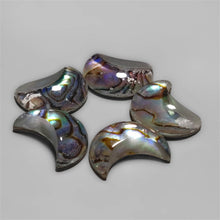 Crystal And Abalone Shell Doublet Crescent Lot