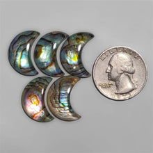 Crystal And Abalone Shell Doublet Crescent Lot