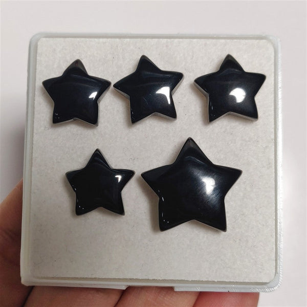 Handcarved Black Onyx Star Stars