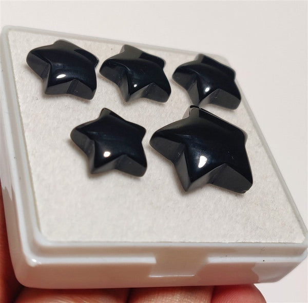 Handcarved Black Onyx Star Stars