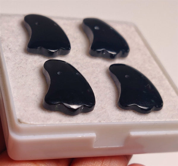 Handcarved Black Onyx Ghosts Lot