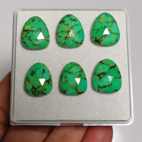 Rose Cut Mohave Green Turquoise Lot