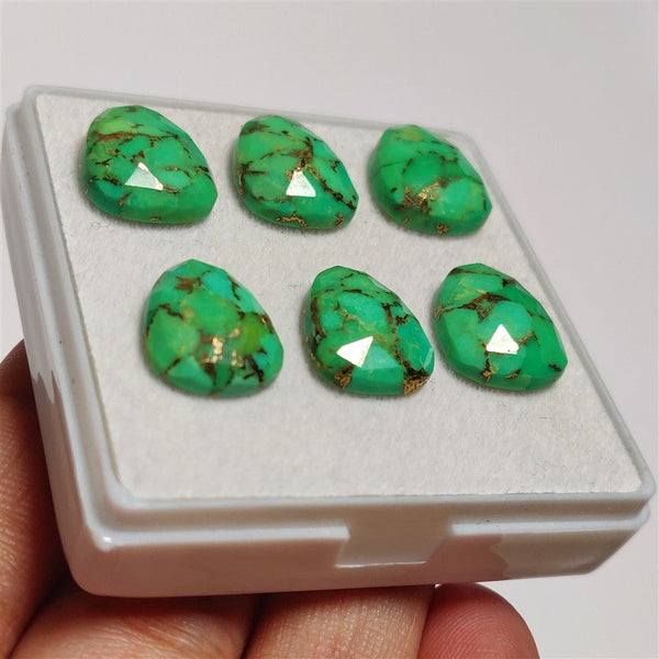 Rose Cut Mohave Green Turquoise Lot