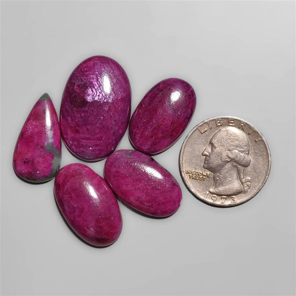 Ruby Zoisite cabochons Lot