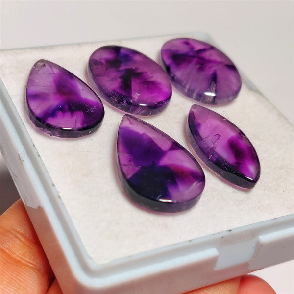 Trapiche Amethyst Cabs Lot