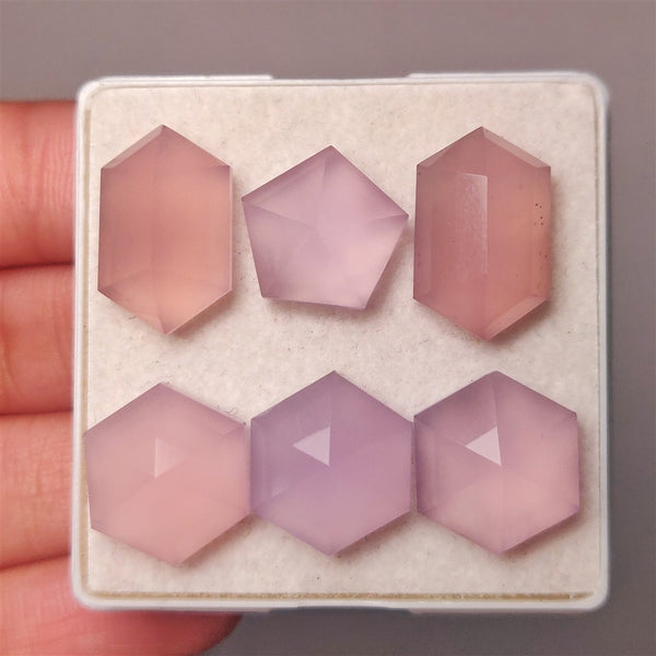 Step Cut Lavender Chalcedony Lot