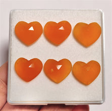 Rose Cut Carnelian Agate Hearts Lot