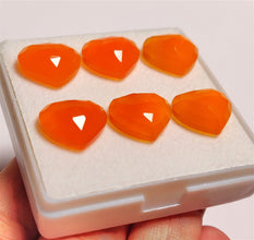 Rose Cut Carnelian Agate Hearts Lot