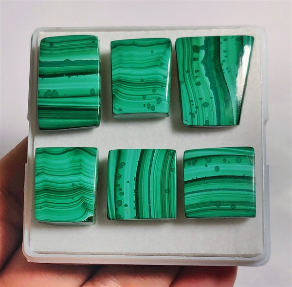 High Grade Malachite Cabs Lot