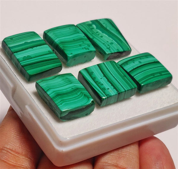 High Grade Malachite Cabs Lot