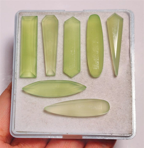 Step Cut Parrot Chalcedony Lot