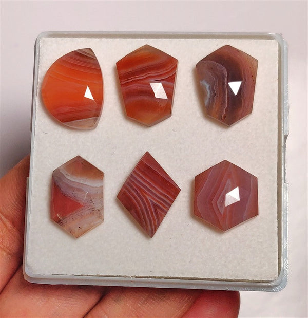 Rose Cut Botswana Agate Lot