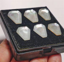 Step Cut Crystal And Mother Of Pearl Coffin Doublet Lot